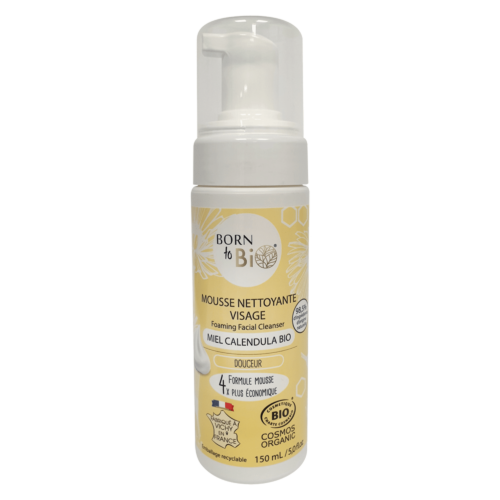 Mousse Nettoyante Visage Miel Calendula - Certifiée Bio
